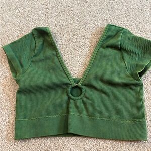 Aerie Green Cut Out Crop Top